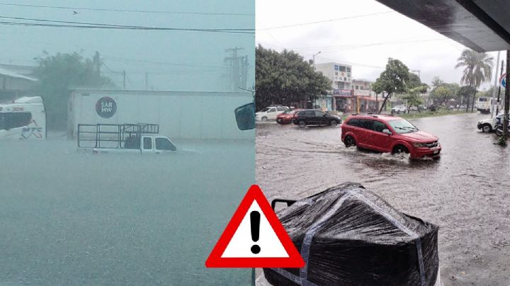 Lluvia en la ciudad de Veracruz deja calles y colonias inundadas este 9 de julio