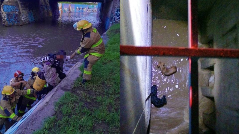 Los elementos de la Secretaría de Seguridad Pública de León realizaron un recorrido de supervisión después de la tormenta, cuando de pronto se percataron de que un hombre luchaba contra la corriente en el Malecón del Río, por lo que los rescatistas actuaron de inmediato para salvarlo.