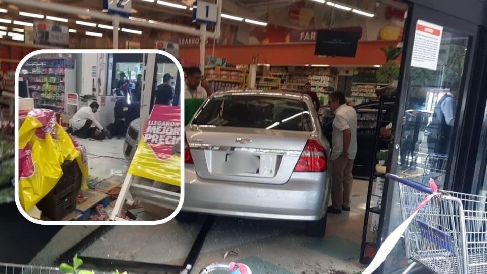 Este accidente le provocó un gran susto a la señora, quien al intentar salir en reversa, terminó lesionando a cuatro personas en el lugar.