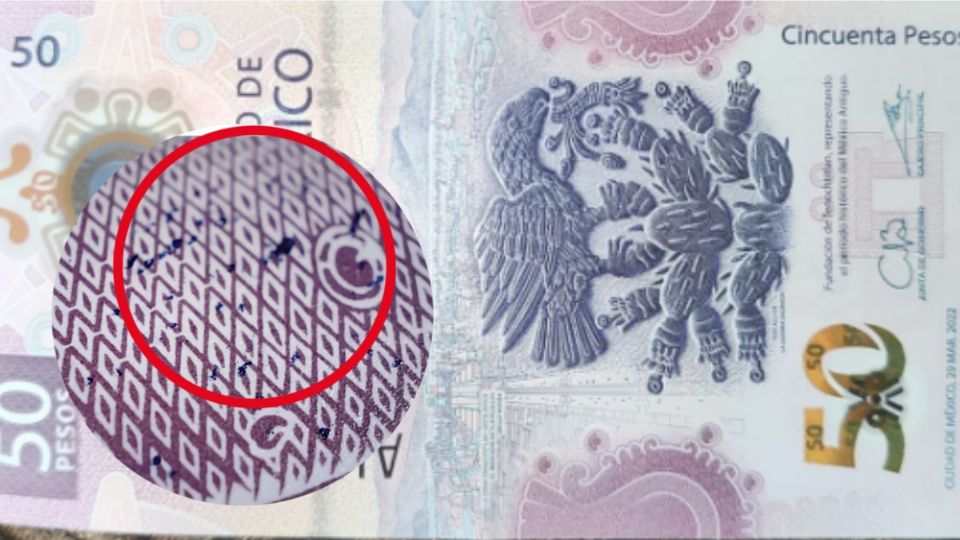 El billete del ajolote tiene denominación de 50 pesos y está fabricado de polímero