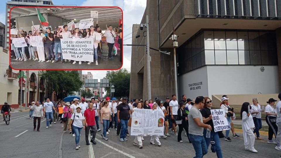 Se calcula que más de 2000 personas tomaron las calles de Monterrey en contra de la Reforma Judicial