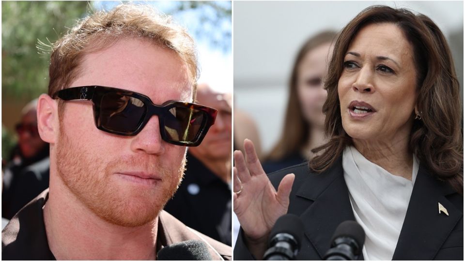 Saúl 'Canelo' Álvarez y Kamala Harris.