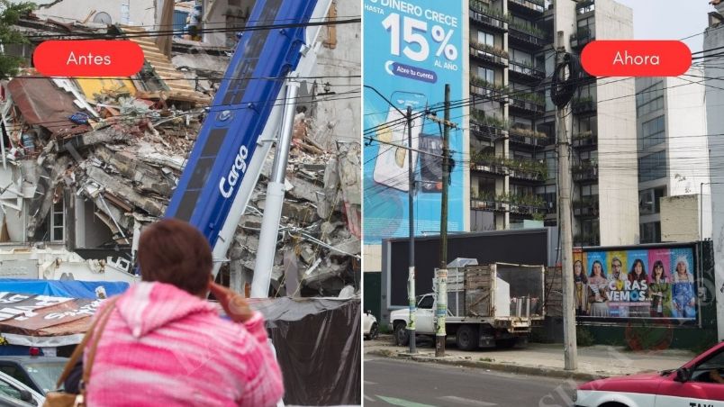 Edificio de avenida Álvaro Obregón 286 de la colonia Roma, que se desplomó durante el sismo del 19 de septiembre de 2017.