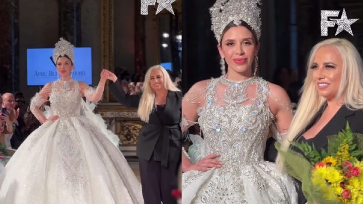 Emma Coronel debuta en la Semana de la Moda de Milán; lució un vestido de novia de ensueño