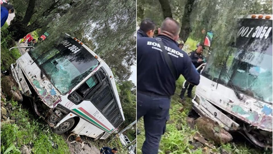 Pumabús se accidenta en Xochimilco con 30 estudiantes a bordo