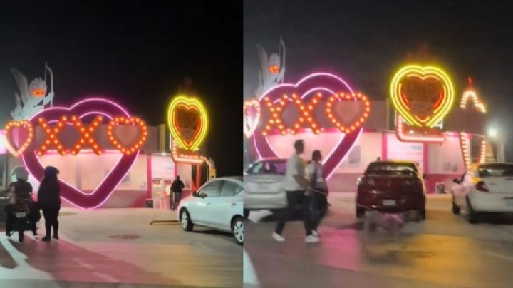 El Oxxo viral de Boca del Río: lo adornan de San Valentín para boda