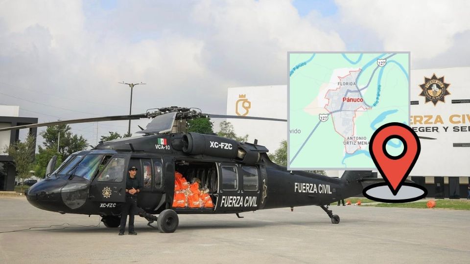 Samuel García envía helicóptero miliar a Pánuco, Veracruz, con víveres y rescatistas