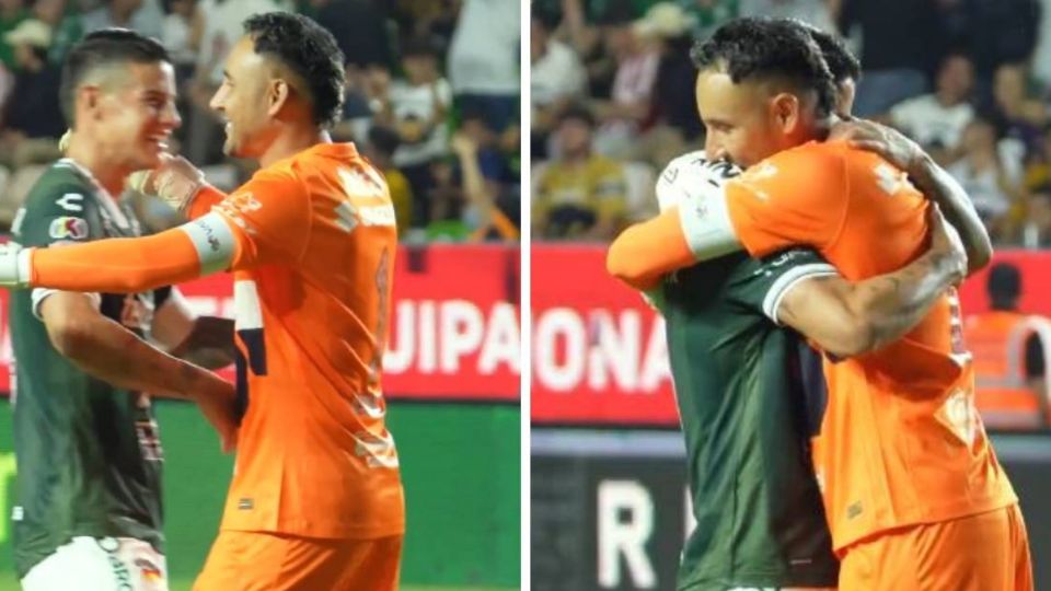 James Rodríguez intercambió saludos y playera al terminar el partido León vs Pumas.
