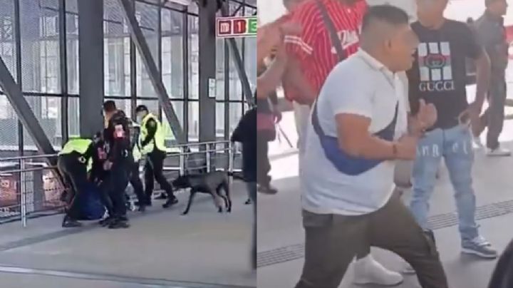 Metro Indios Verdes: le rompen la nariz a policía por no dejarlo pasar gratis; hay 4 detenidos | VIDEO