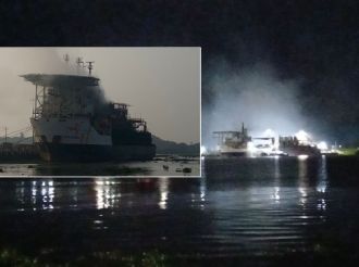 Vuelve a incendiarse buque "Blue Phoenix" atracado en Coatzacoalcos