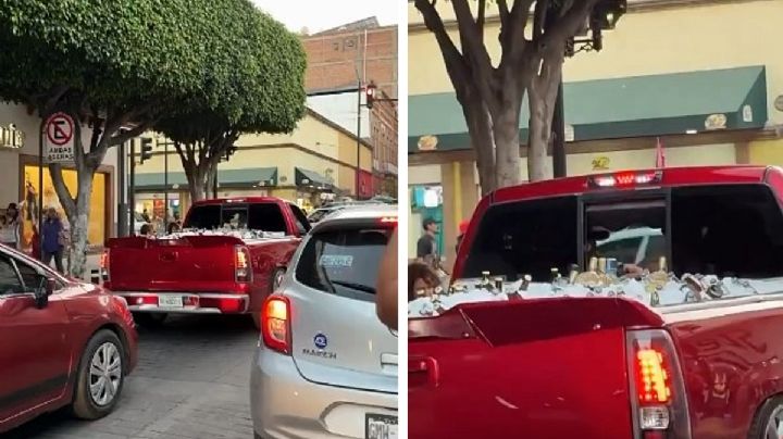 "Solo quiero ser uno de ellos": circula en León mega hielera en caja de pickup | VIDEO