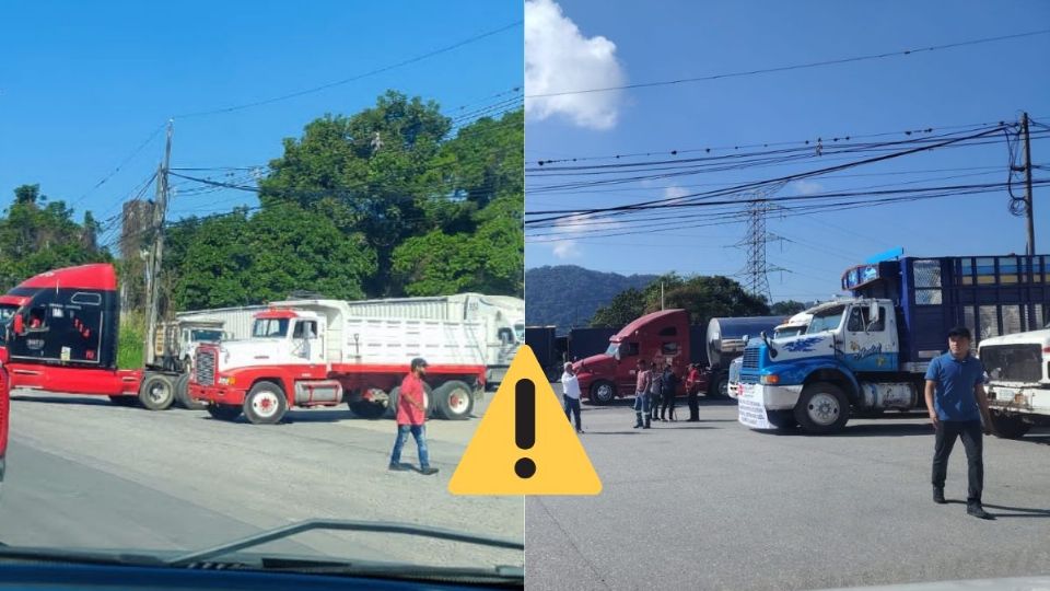 Marcha pacífica de transportistas sobre autopista Córdoba - Orizaba