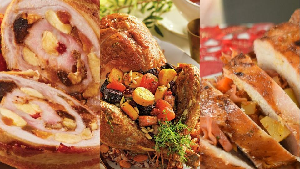 dentro de la cena de Navidad