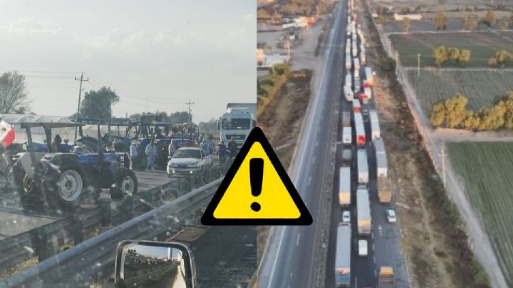 Bloqueo de agricultures en autopista Puebla-México afecta paso a Veracruz