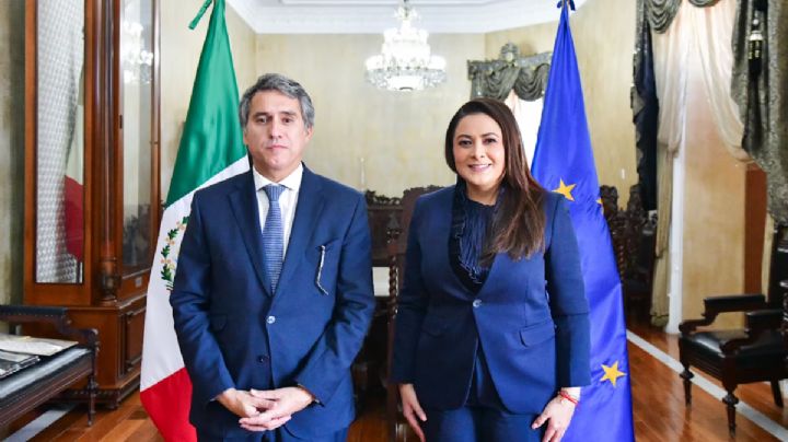 Tere Jiménez abre posibilidad de cooperación comercial y educativa, tras reunirse con el embajador de la Unión Europea en México