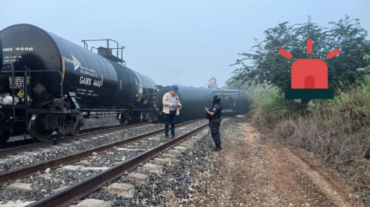 Vuelca tren con carga de cloro y arena en Juan Rodríguez Clara