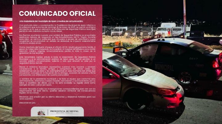 Muere policía en trágico accidente mientras resguardaba el Doctor Vagón en Apan