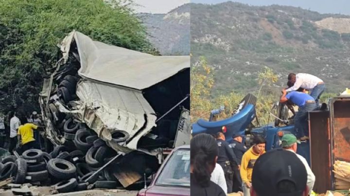 Se accidentan dos camiones de carga en Metztitlán, Hidalgo ¿hubo rapiña?