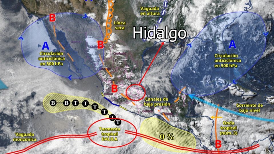 La tormenta tropical Dalila traerá lluvias a Hidalgo