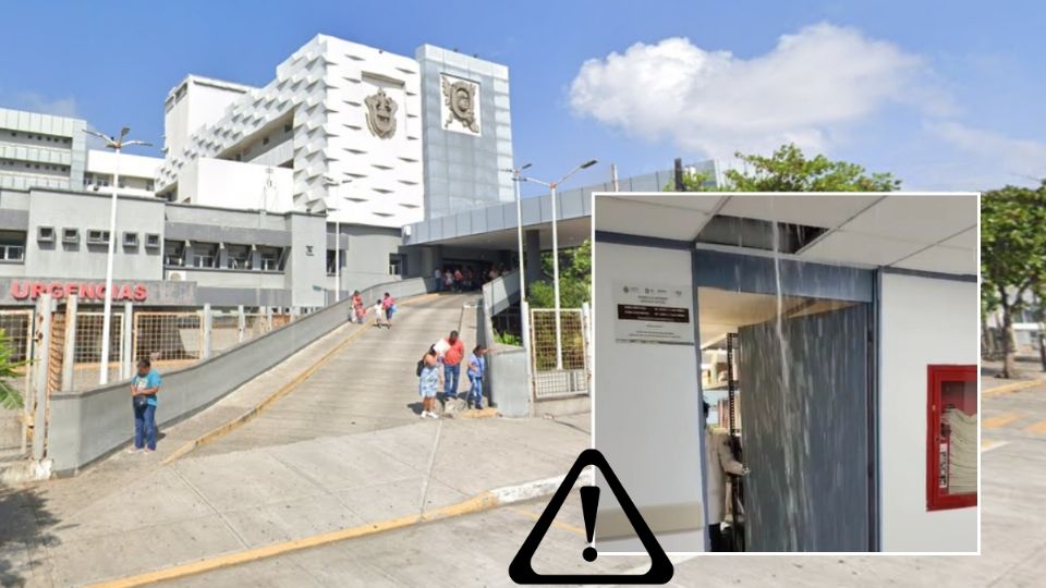 Entra agua al Hospital Regional de Veracruz tras fuertes lluvias provocadas por el huracán Erick