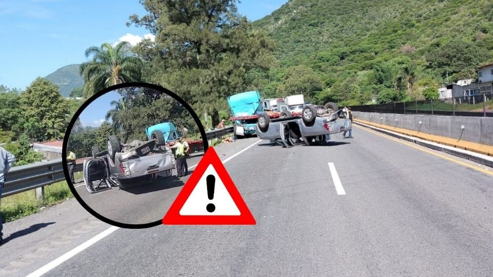 Así quedó a camioneta volcada en el accidente de la autopista Puebla - Orizaba hoy 22 de julio