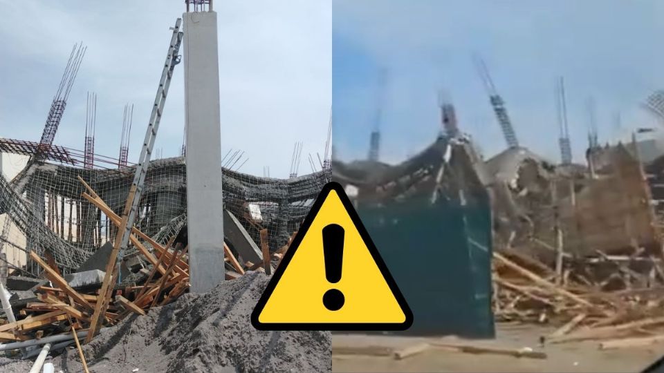 Colapsa cimbra de obra en construcción en la Riviera Veracruzana