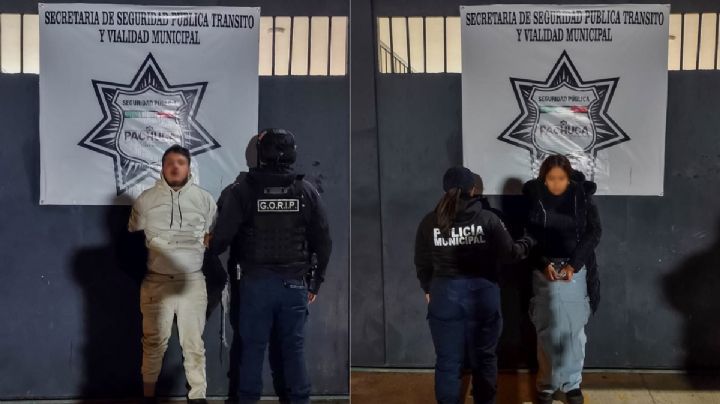 Pareja detenida por presunto narcomenudeo en Pachuca