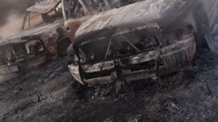 Explosión incendia camionetas huachicoleras en límites de Singuilucan y Epazoyucan