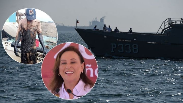 "Fue de un barco privado": Nahle revela causa de derrame de hidrocarburo en Veracruz; cumple 10 días