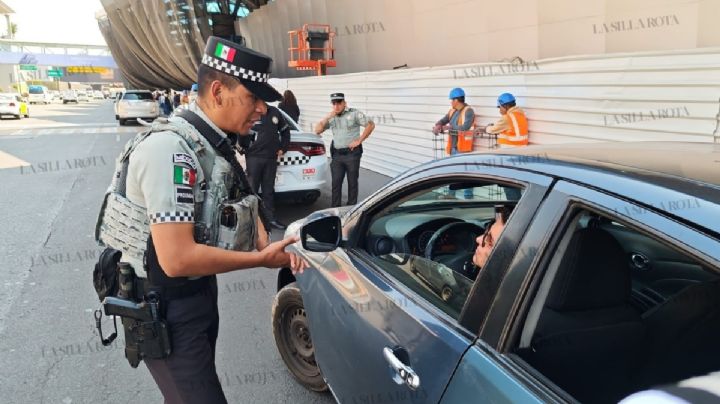 Guardia Nacional supervisa y advierte a conductores de Uber y DiDi en el AICM