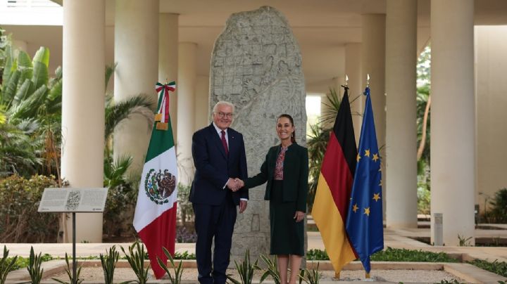 Sheinbaum recibe a presidente alemán en Cancún para fortalecer relación bilateral