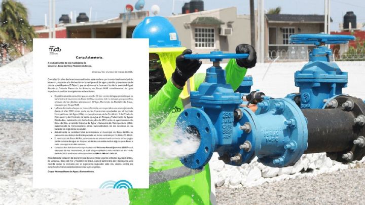 Grupo MAS lanza carta aclaratoria: toma de agua para Boca del Río es legal