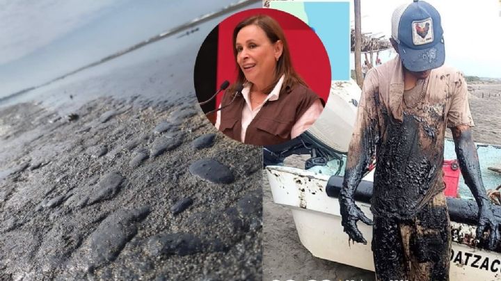 No es de Pemex: Nahle respalda por mega-derrame de hidrocarburo en playa de Pajapan