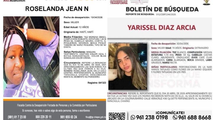 Denuncian desaparición de Yarissel y Roselanda, dos adolescentes migrantes en Chiapas