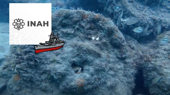 INAH analizará restos del barco de guerra y ruinas halladas en el mar de Alvarado