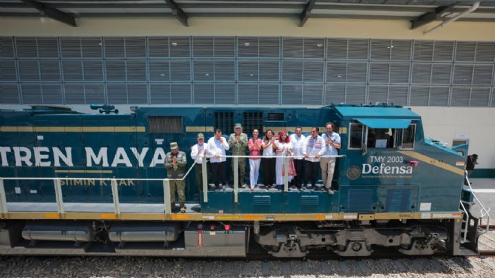 Tren Maya: Sheinbaum presenta primeras 12 locomotoras de carga