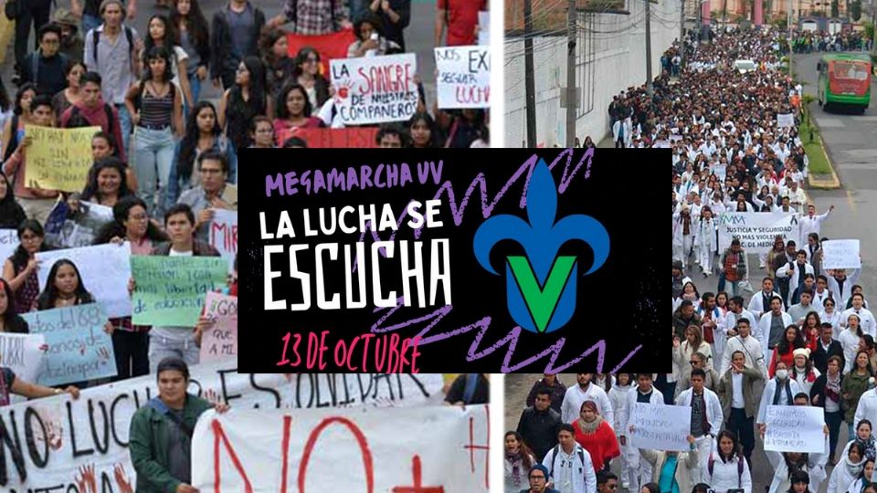 Alumnos y alumnas de la UV convocaron a una marcha en todas las regiones, tras la agresión de un estudiante en Xalapa