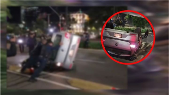 Aparatoso accidente provocó un conductor que se pasó el alto en avenida Chapultepec