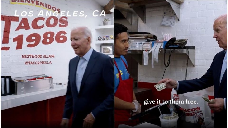 En mayo del año pasado, Biden fue seguido por la prensa hasta un restaurante donde se le captó con dos platillos mexicanos: tacos y enchiladas.