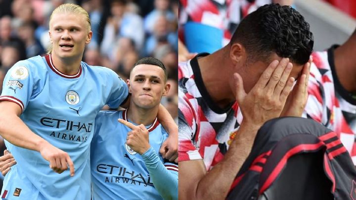 Así goleó el Manchester City 6-3 al United con hat-trick de Haaland; Cristiano desde la banca