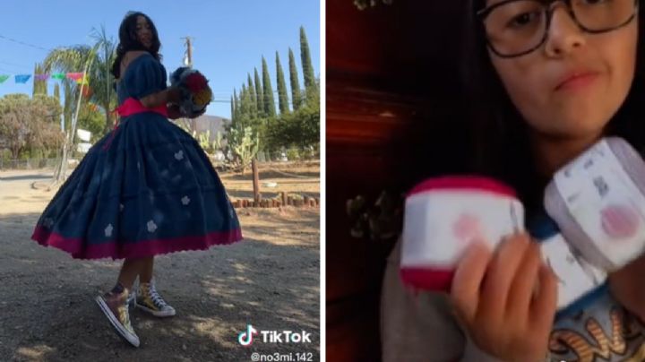 Quinceañera teje a mano su vestido para la fiesta y se vuelve viral