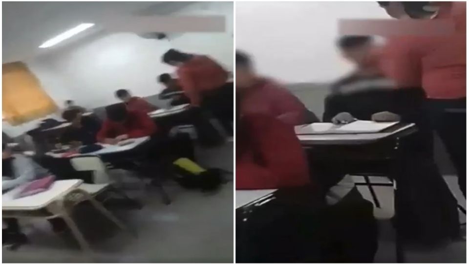 La madre entró al salón de clases y luego le soltó una cachetada al compañero de su hijo.