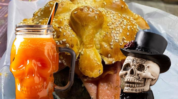 ¿Antojo de hamburguemuerta? negocio en Hidalgo crea hamburguesa por el Día de Muertos