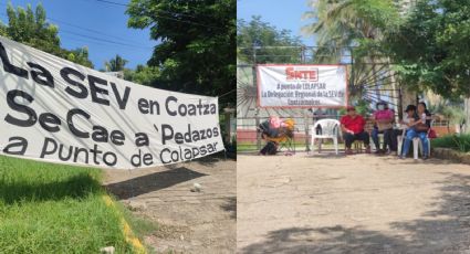 "Se cae a pedazos", toman oficinas de la SEV en Coatza por daños