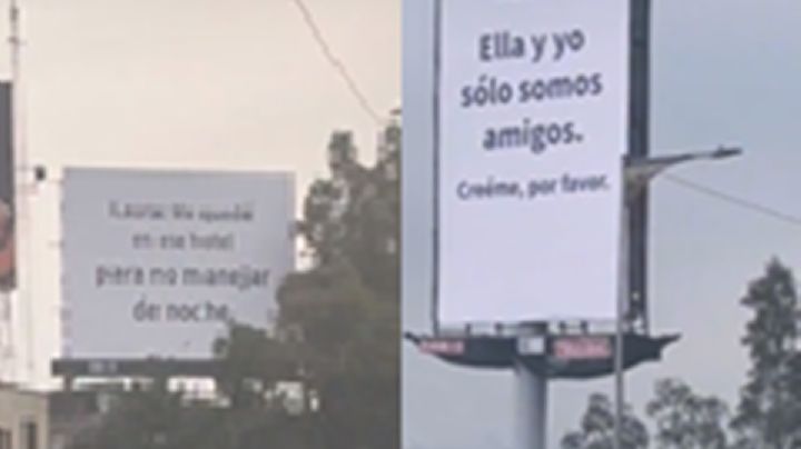 Con espectaculares en Tlalpan pide, perdón a Laura