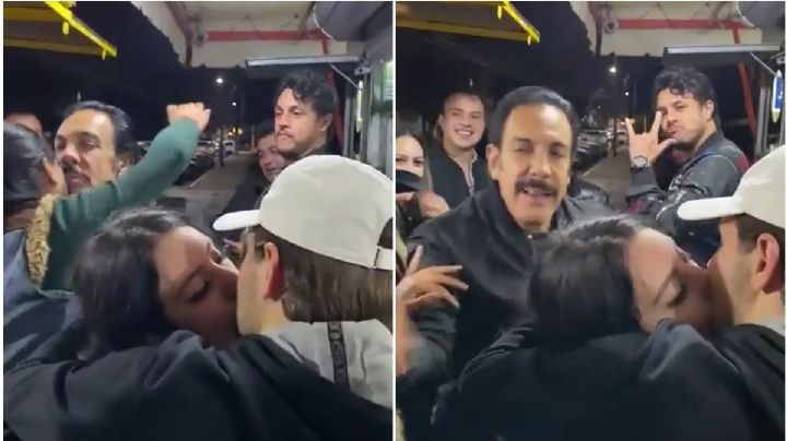 VIDEO | Mujer “besuquea” a Omar Fayad afuera de la Feria y así reacciona