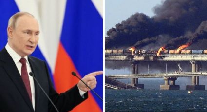 VIDEO: Momento justo de la explosión del puente de Crimea, la joya de Putin hecha polvo