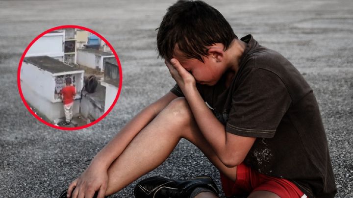 VIDEO: Niño lleva sus calificaciones a su mamá... a su tumba