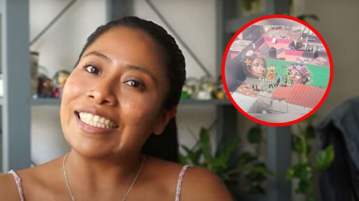 VIDEO: Yalitza Aparicio encuentra mural con su rostro al subirse al Cablebús
