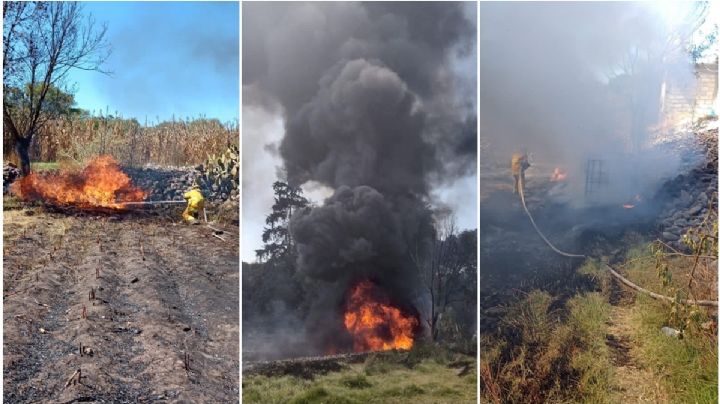 Se incendian bidones con huachicol en casa de Tepeji del Río | FOTOS